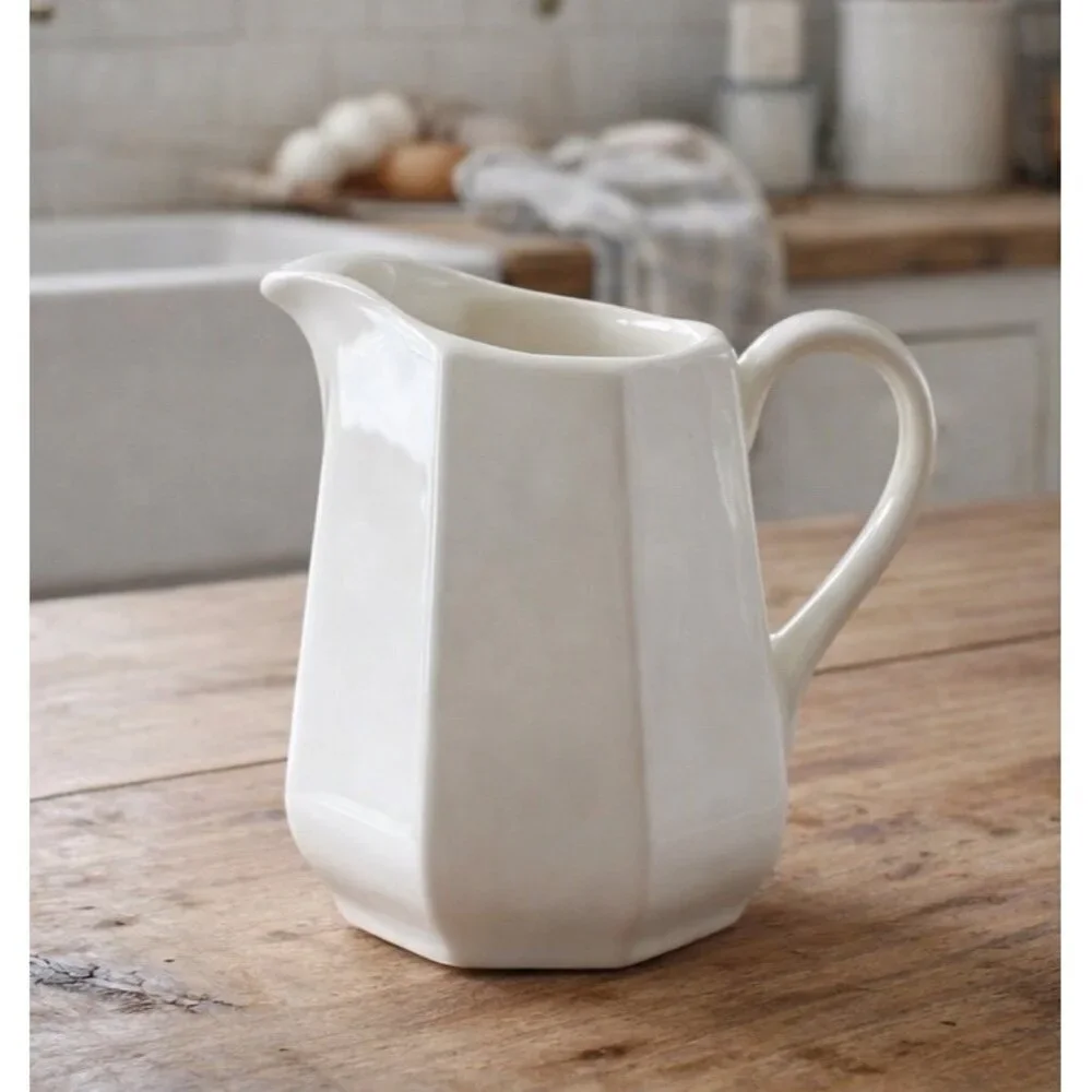 Vintage Harkerware Heritance Ironstone Creamer Bone White 4